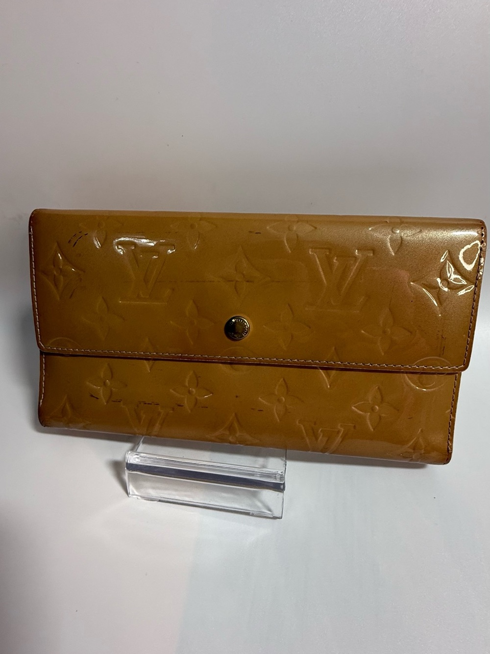 Louis Vuitton Cognac Vernis Monogram Envelope Wallet